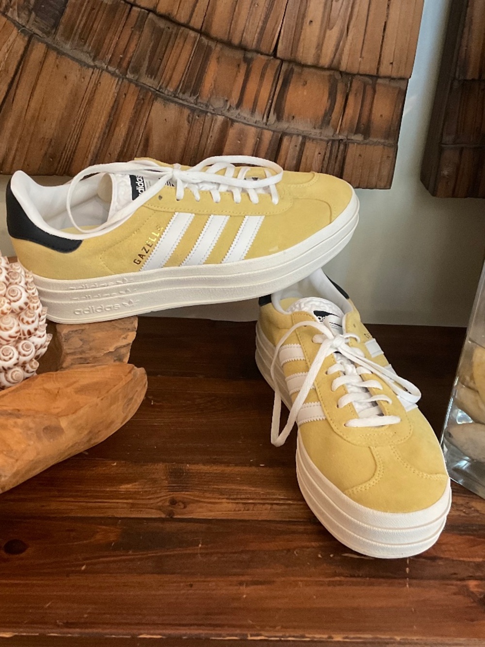 Adidas Women’s Gazelle Bold  Casual  Sneakers, Almost Yellow / White, Size 8.5